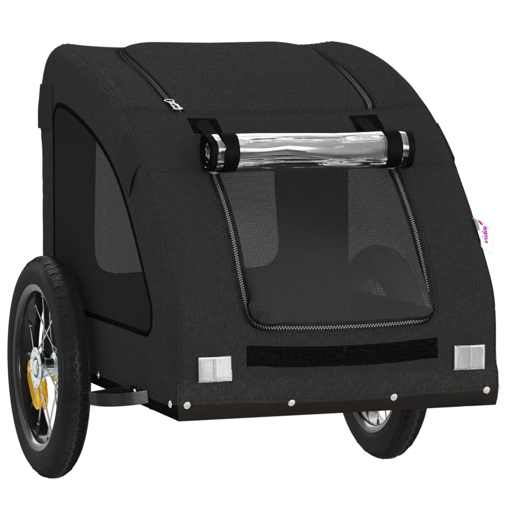 vidaXL Dog Bike Trailer Black Oxford Fabric and Iron vidaXL.ie