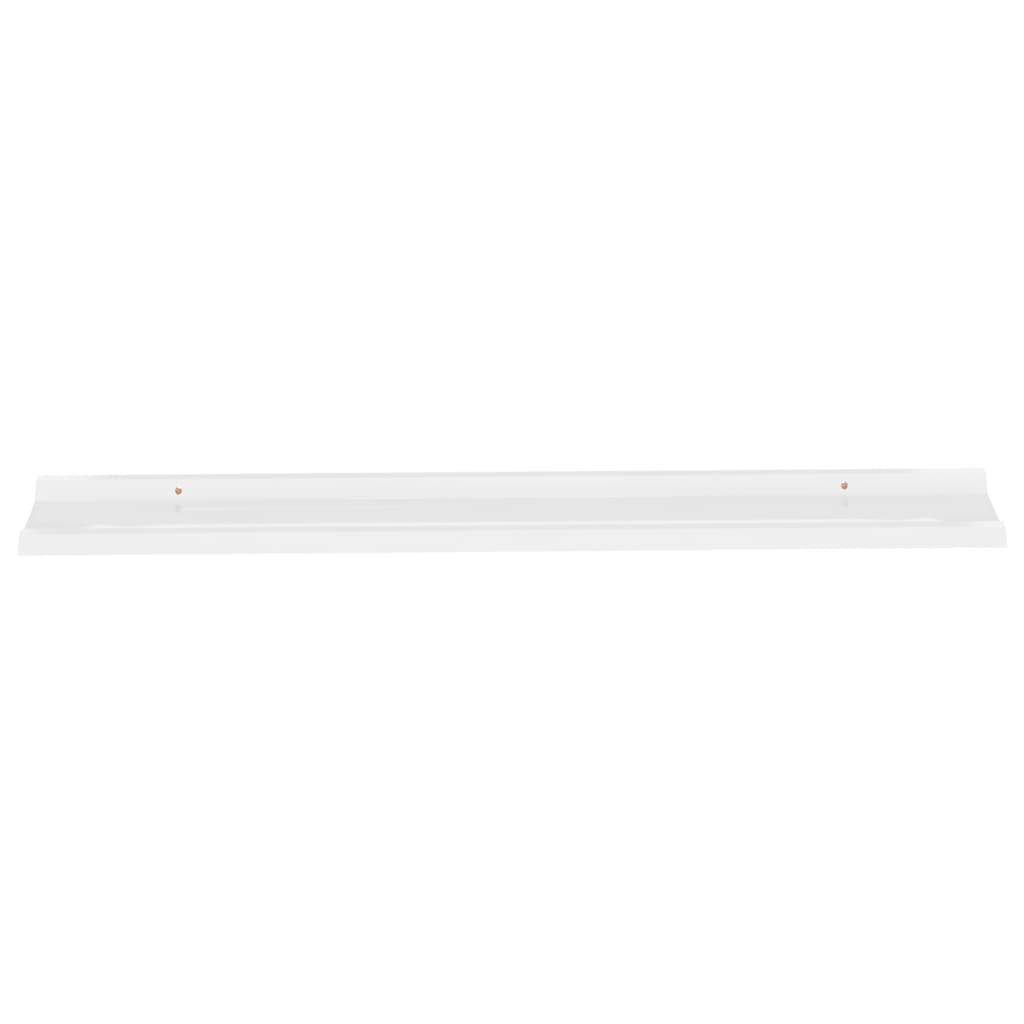 vidaXL Wall Shelves 2 pcs High Gloss White 115x9x3 cm