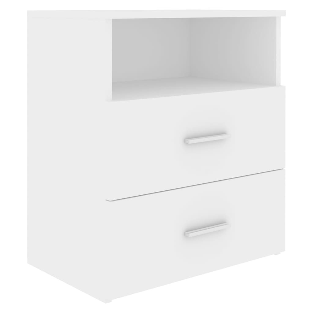 vidaXL Bed Cabinets 2 pcs White 50x32x60 cm