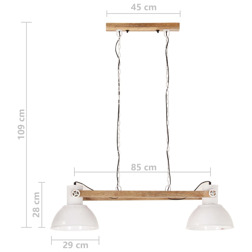 vidaXL Industrial Hanging Lamp 25 W White 109 cm E27