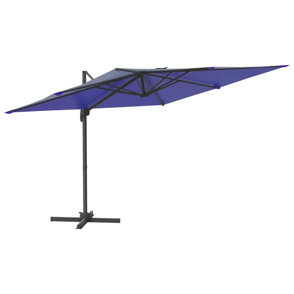 vidaXL LED Cantilever Umbrella Azure Blue 400x300 cm