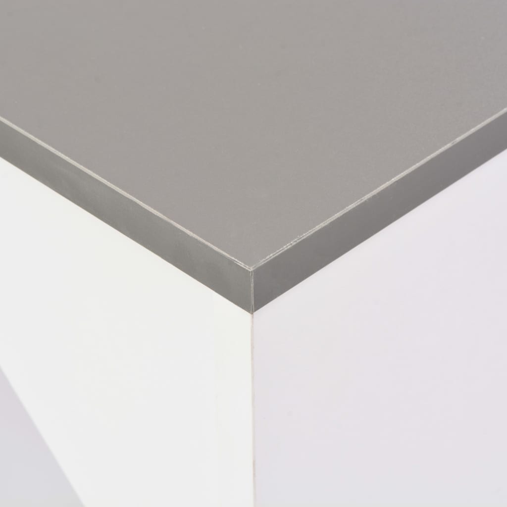 vidaXL Bar Table with Moveable Shelf White 138x39x110 cm