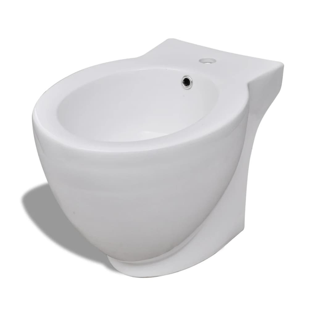 Stand Toilet & Bidet Set White Ceramic
