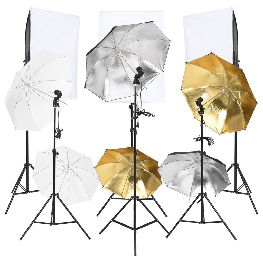 vidaXL Photo Studio Kit with Light Set, Shooting Table and Reflector
