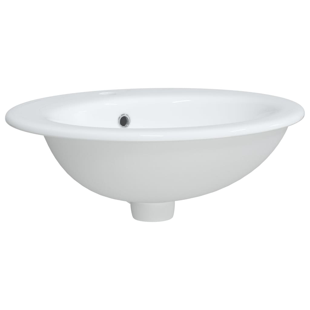 vidaXL Bathroom Sink White 52x46x20 cm Oval Ceramic