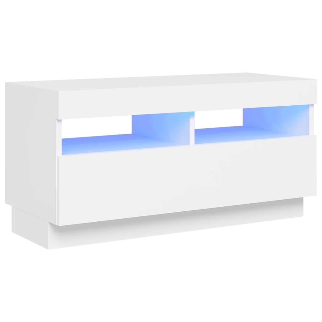 vidaXL TV Cabinet with LED Lights White 80x35x40 cm
