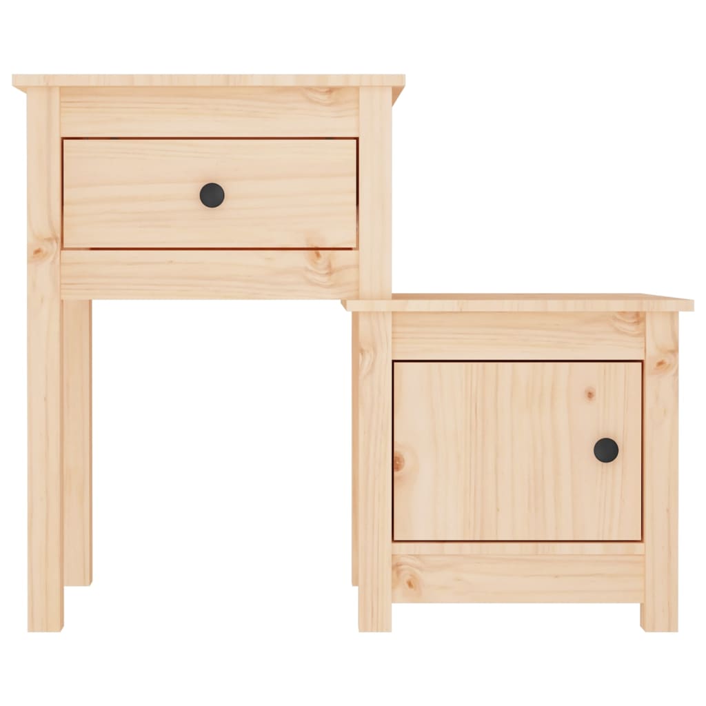 vidaXL Bedside Cabinet 79.5x38x65.5 cm Solid Wood Pine