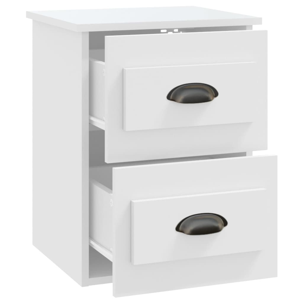 vidaXL Wall-mounted Bedside Cabinet White 41.5x36x53cm
