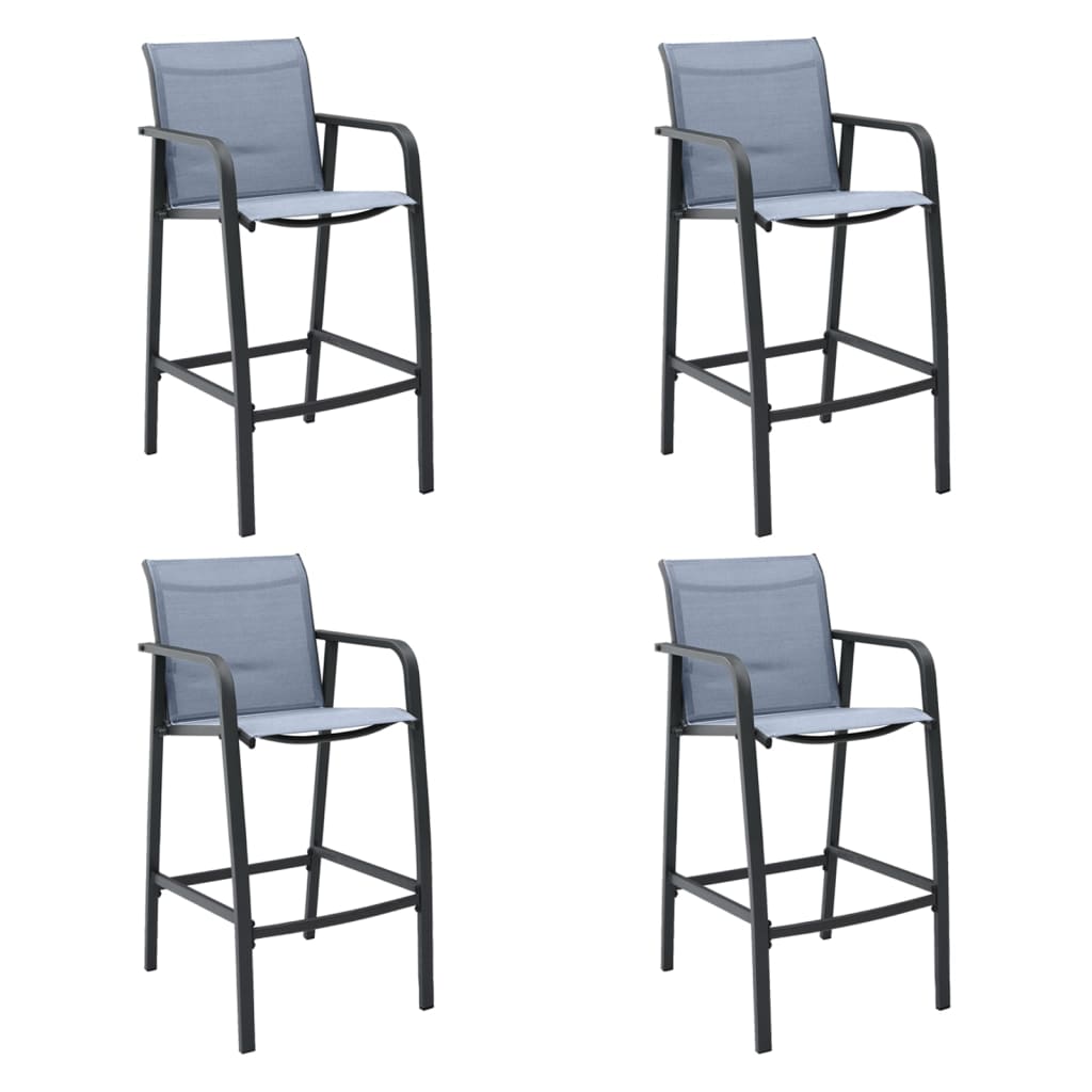 vidaXL Garden Bar Chairs 4 pcs Grey Textilene