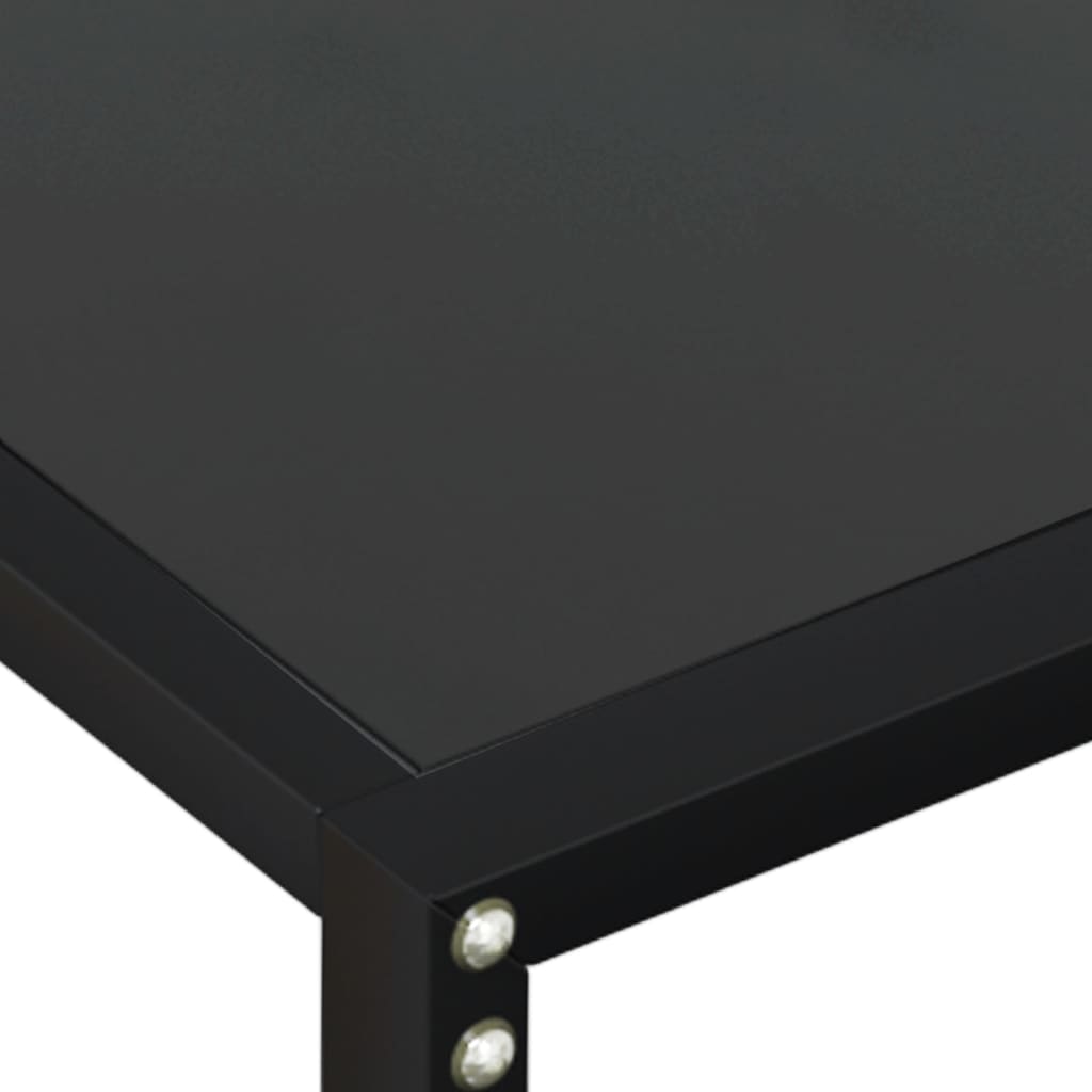 vidaXL Console Table Black 200x35x75.5cm Tempered Glass