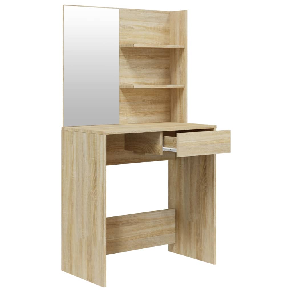 vidaXL Dressing Table with Mirror Sonoma Oak 74.5x40x141 cm