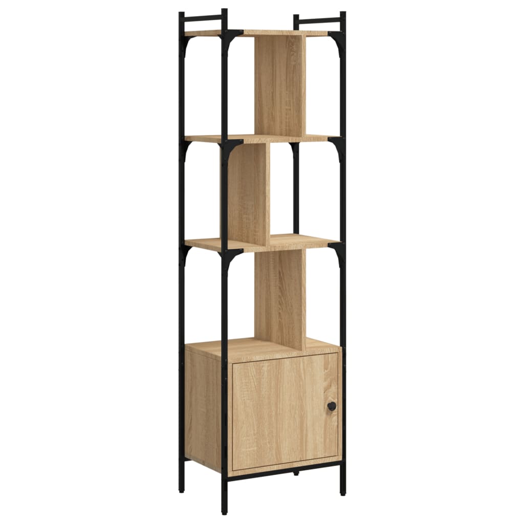 vidaXL Bookcase with Door Sonoma Oak 44.5x30x154.5 cm Engineered Wood