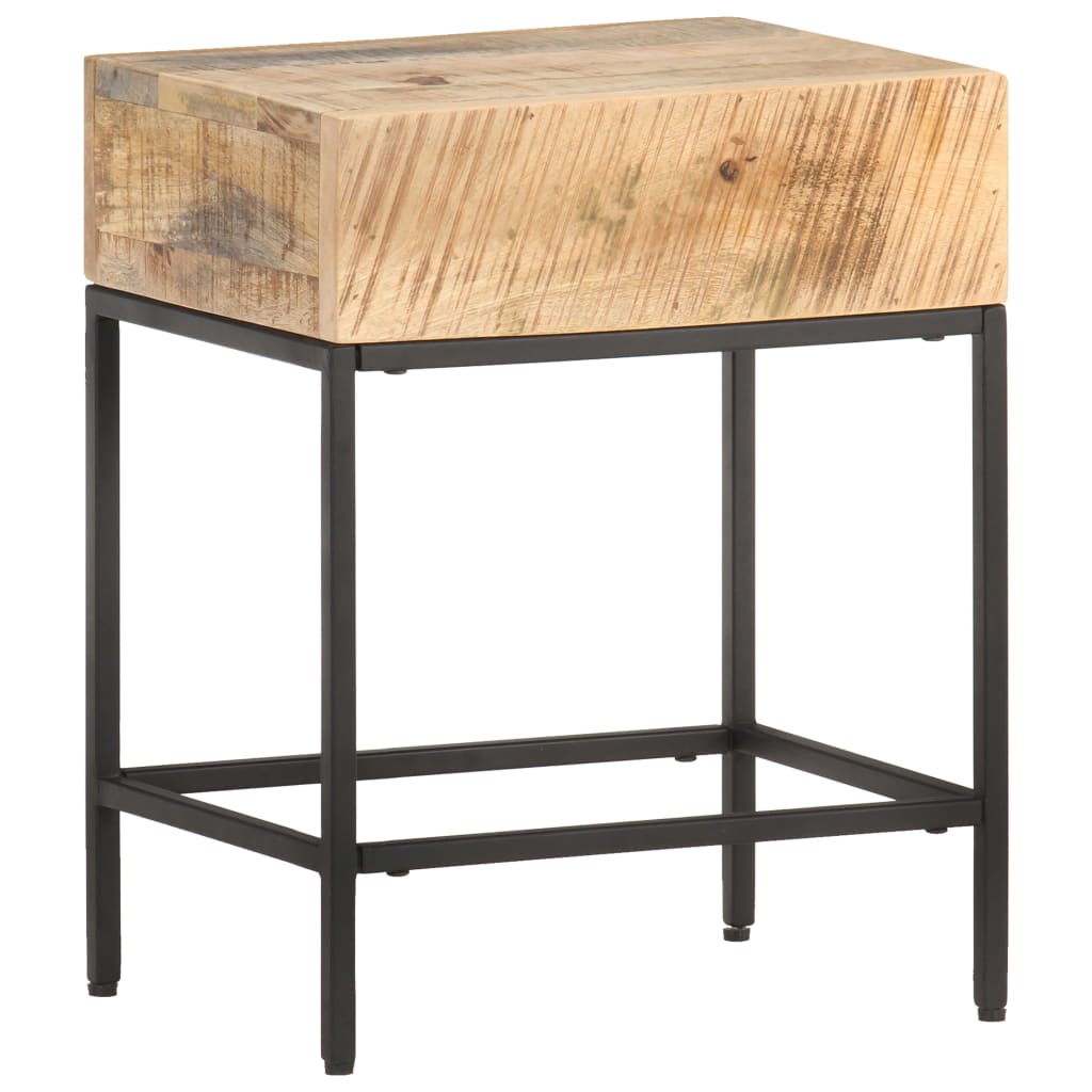 vidaXL Side Table 40x30x50 cm Solid Rough Mango Wood