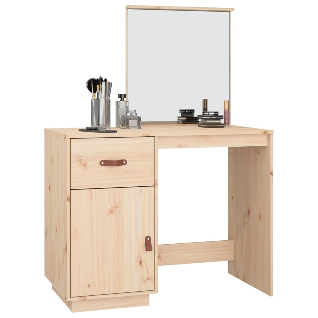 vidaXL Cosmetic Desk 95x50x134 cm Solid Wood Pine