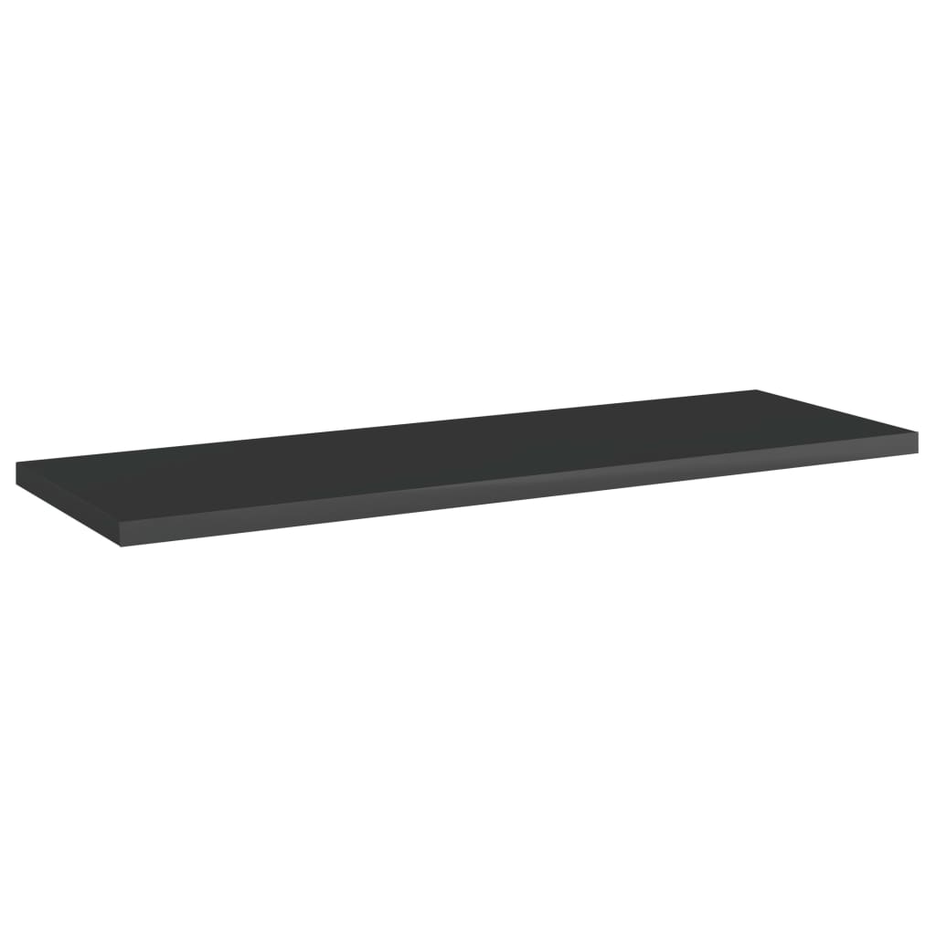 vidaXL Bookshelf Boards 4 pcs High Gloss Black 60x20x1.5 cm Engineered Wood