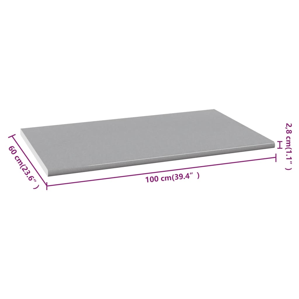 vidaXL Kitchen Countertop Grey 100x60x2.8 cm Chipboard