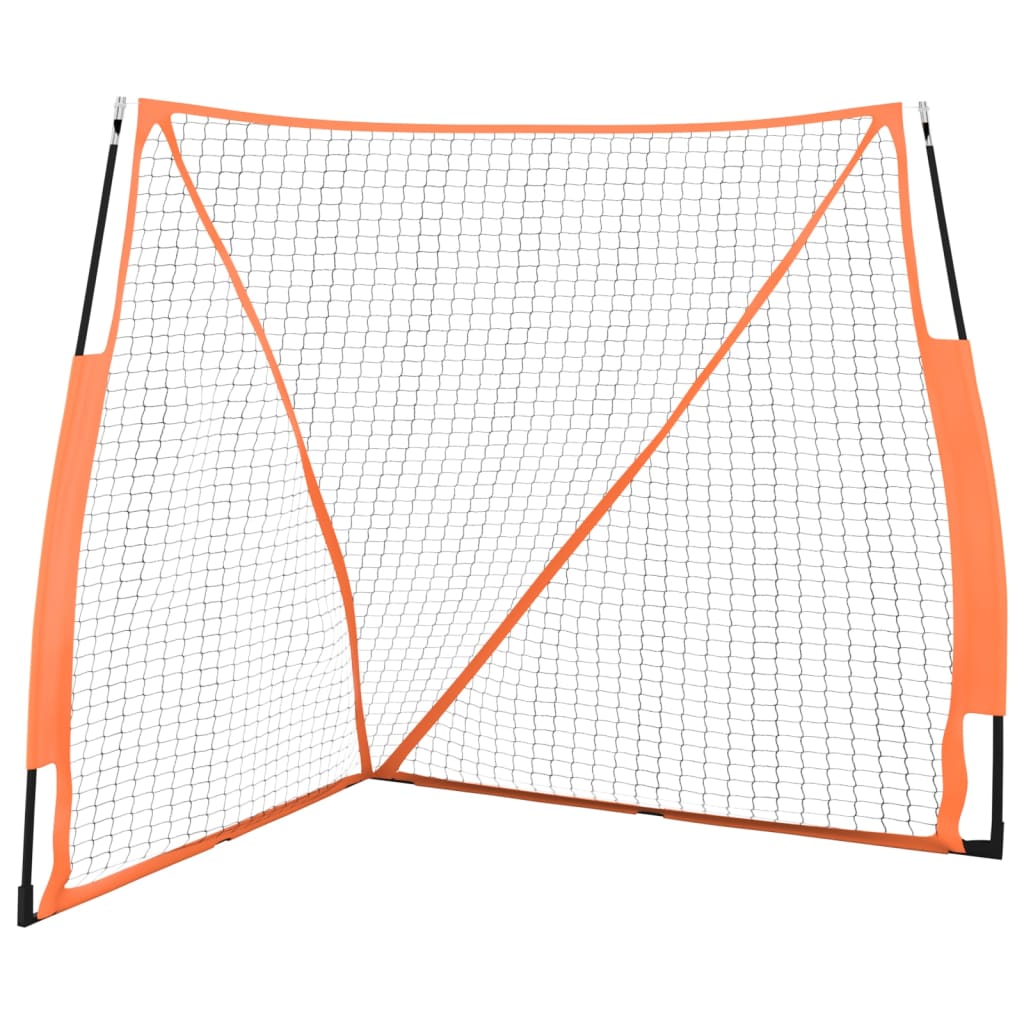 vidaXL Portable Baseball Net Orange&Black 183x182x183cm Steel&Polyester