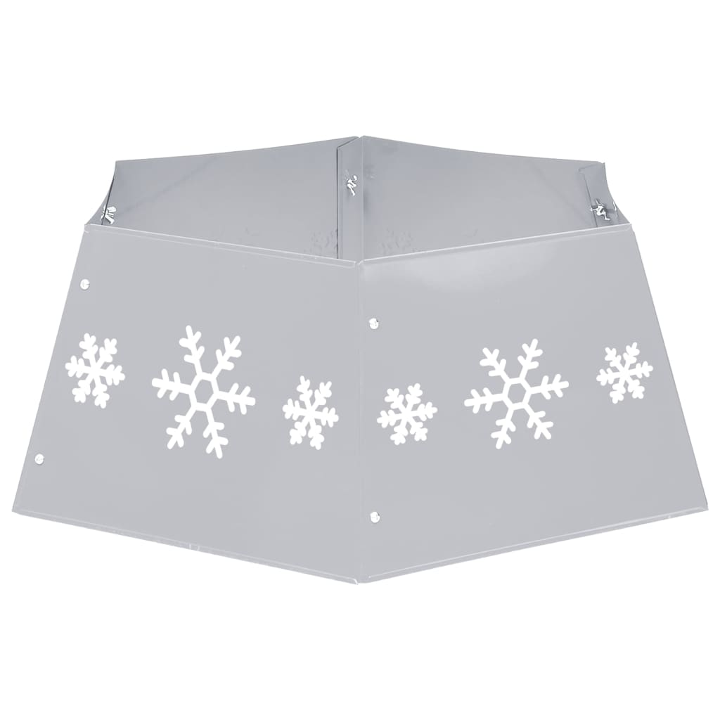 vidaXL Christmas Tree Skirt Silver and White Ø68x25 cm