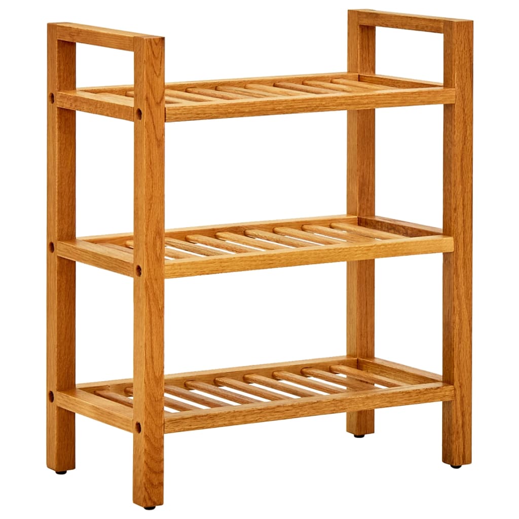 vidaXL Shoe Rack with 3 Shelves 50x27x60 cm Solid Oak Wood