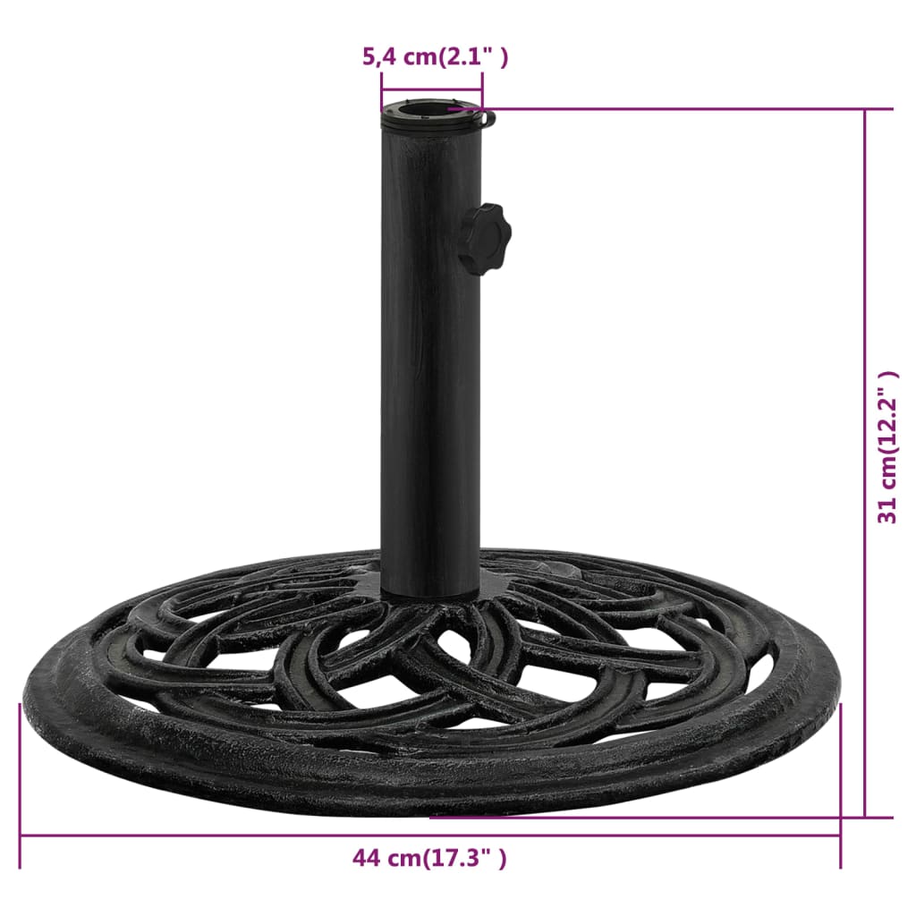 vidaXL Umbrella Base Black 44x44x31 cm Cast Iron