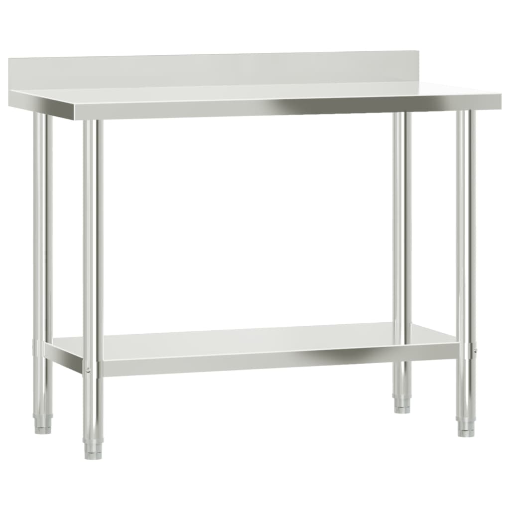vidaXL Kitchen Work Table with Overshelf 110x55x150 cm Stainless Steel