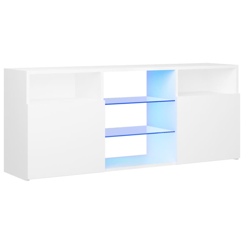 vidaXL TV Cabinet with LED Lights White 120x30x50 cm