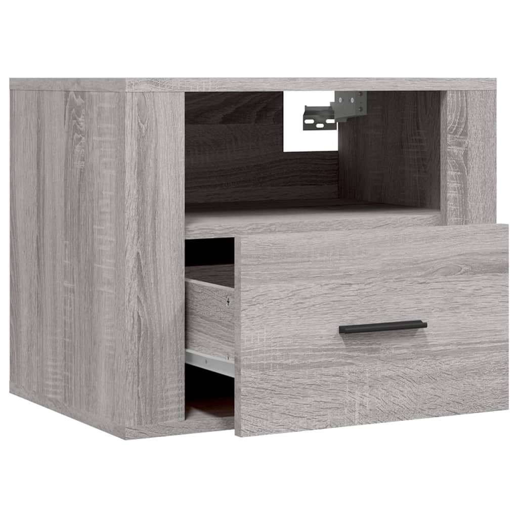vidaXL Wall-mounted Bedside Cabinet Grey Sonoma 50x36x40 cm