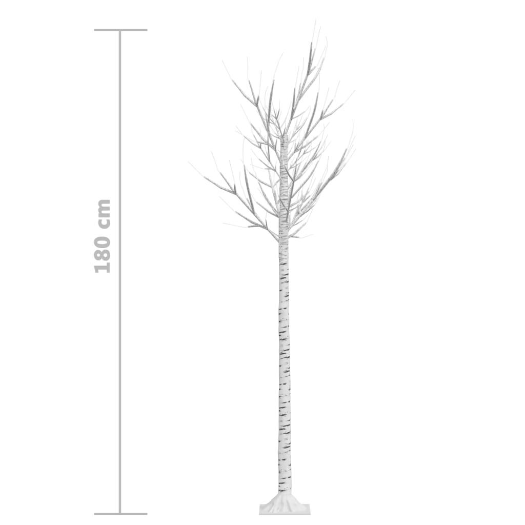 vidaXL Christmas Tree 180 LEDs 1.8m Warm White Willow Indoor Outdoor
