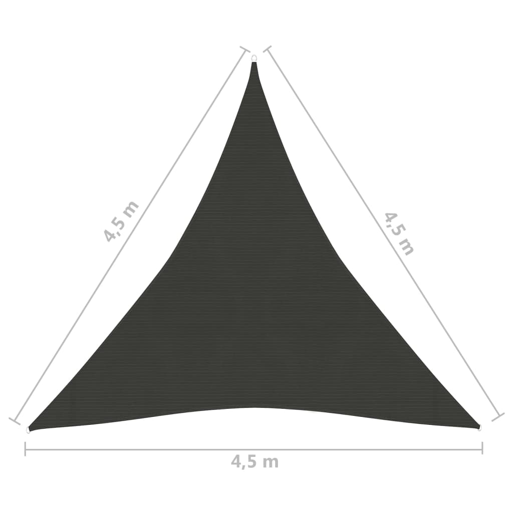 vidaXL Sunshade Sail 160 g/m² Anthracite 4.5x4.5x4.5 m HDPE