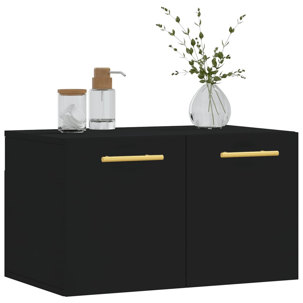 vidaXL Wall Cabinet Black 60x36.5x35 cm Engineered Wood