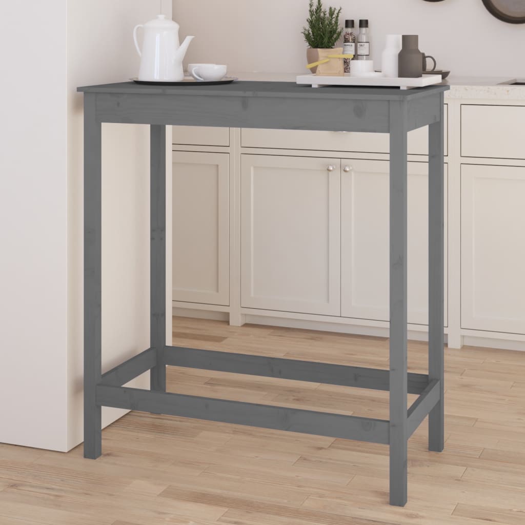 vidaXL Bar Table Grey 100x50x110 cm Solid Wood Pine