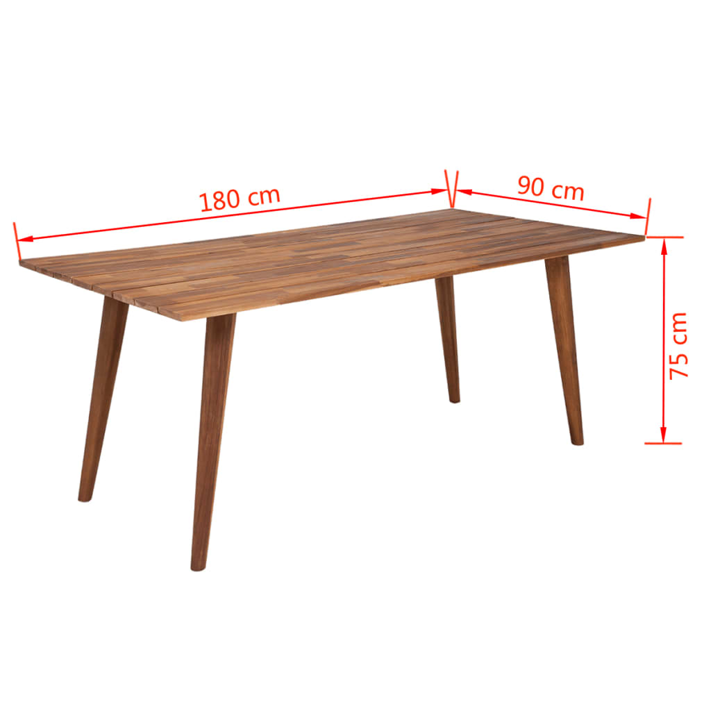 vidaXL Dining Table Solid Acacia Wood 180x90x75 cm Brown