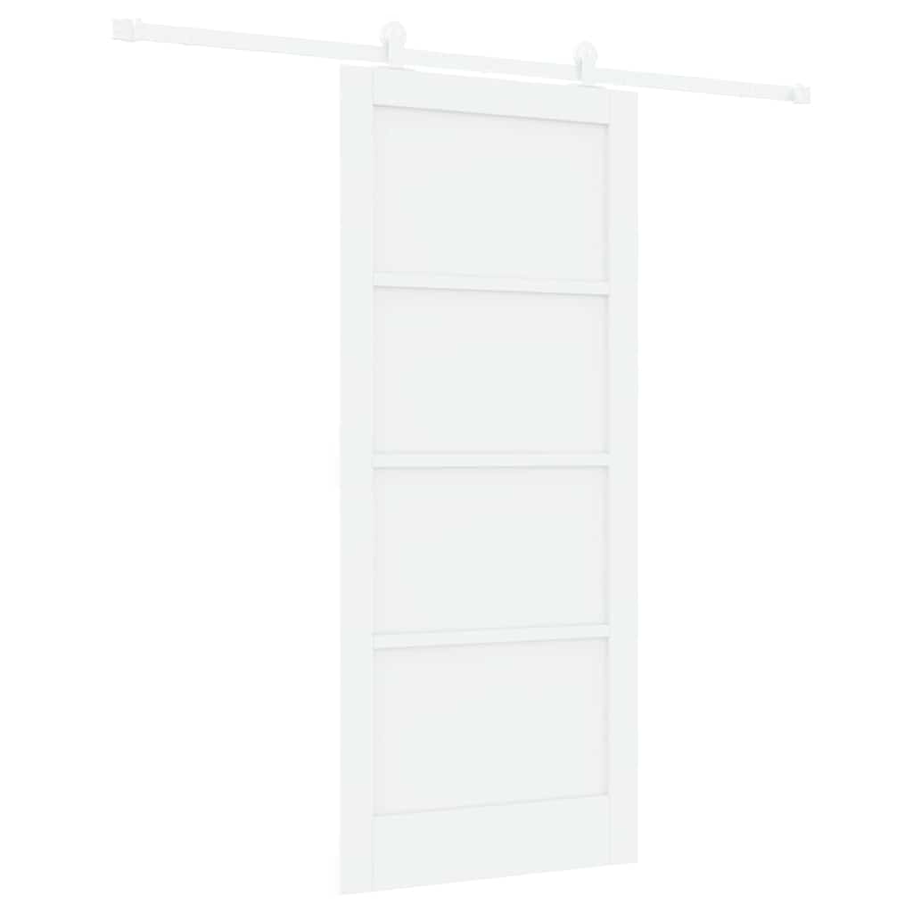 vidaXL Sliding Door with Hardware Set 'ORKDAL'White Solid Wood Pine ...