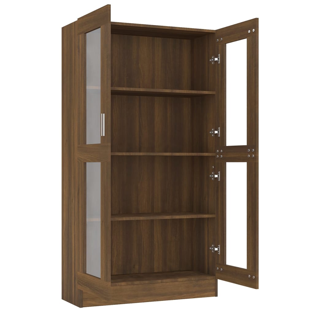 vidaXL Vitrine Cabinet Brown Oak 82.5x30.5x150 cm Engineered Wood