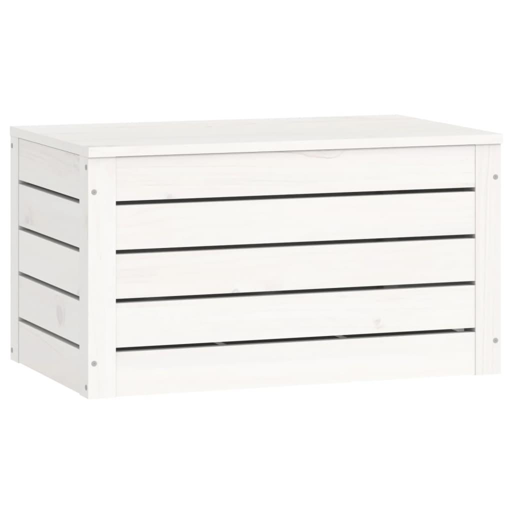vidaXL Storage Box White 59.5x36.5x33 cm Solid Wood Pine
