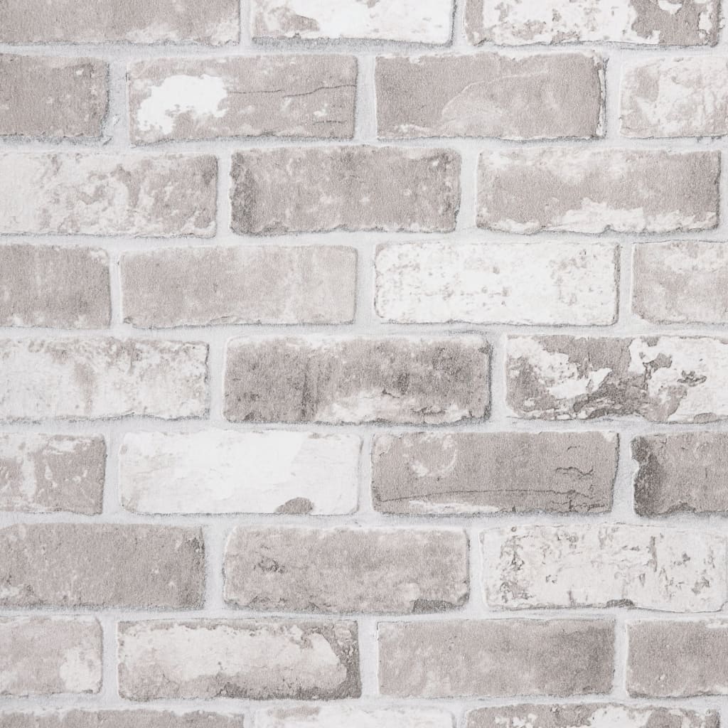 vidaXL Wallpaper 3D Brick Pattern Grey