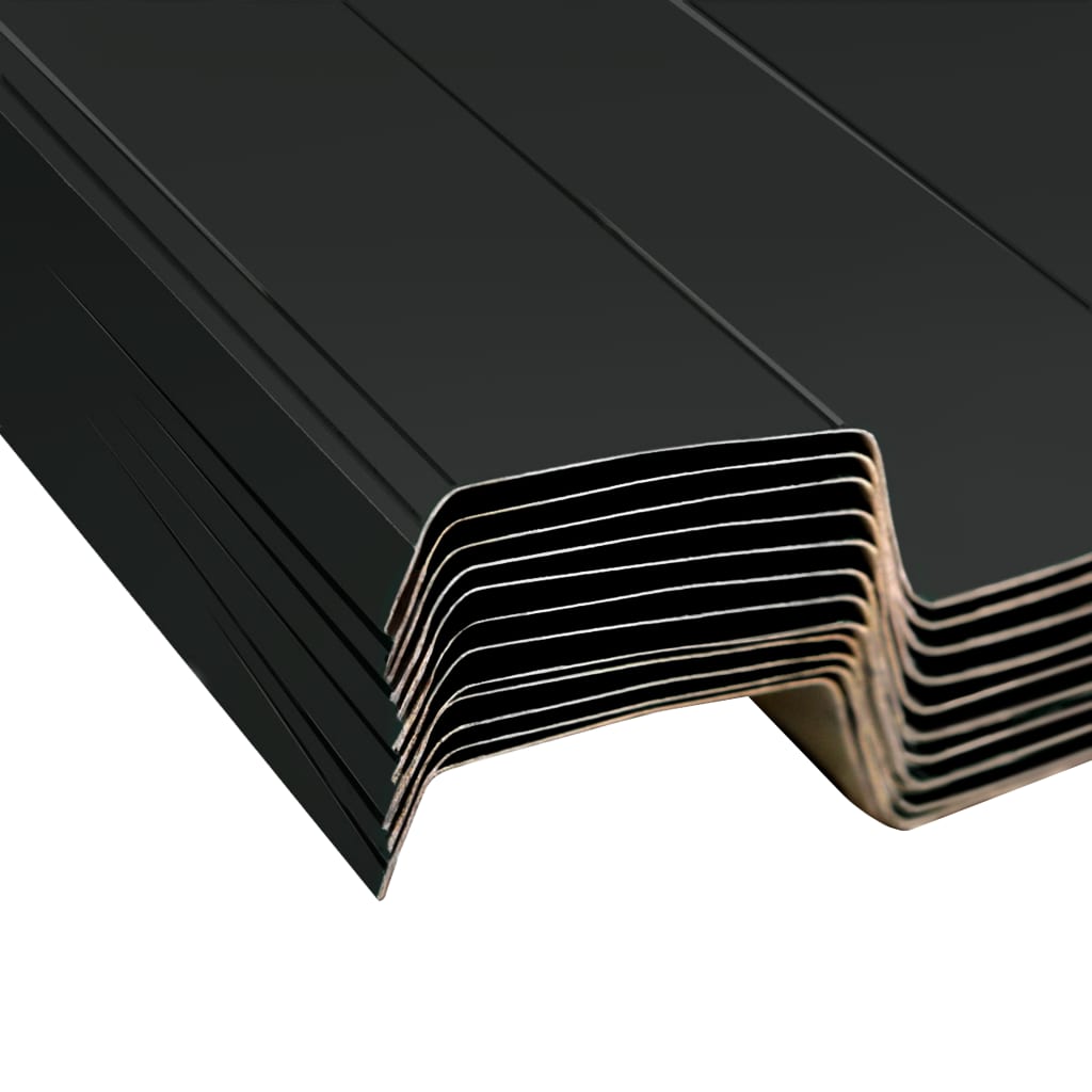 vidaXL Roof Panels 12 pcs Galvanised Steel Anthracite