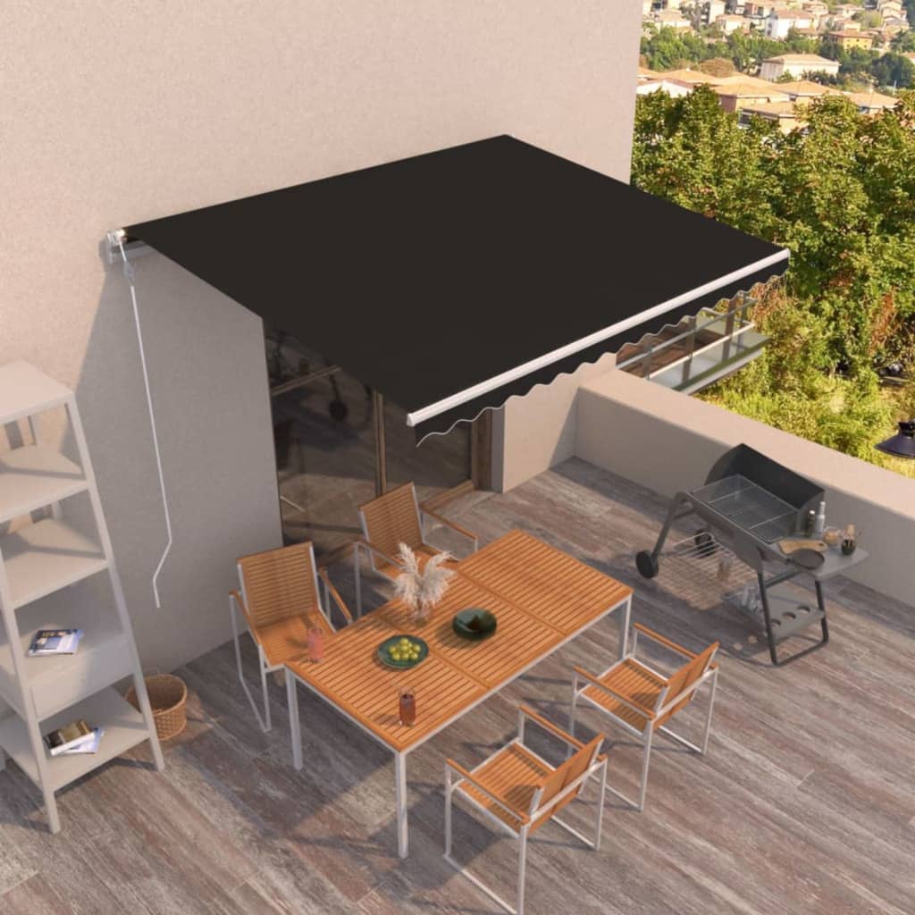 vidaXL Automatic Retractable Awning 400x350 cm Anthracite