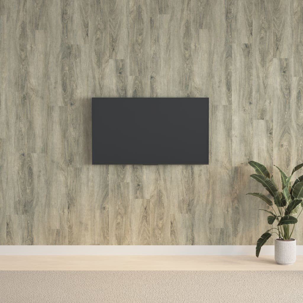 vidaXL Wall Panels Wood Look Grey PVC 2.06 m²