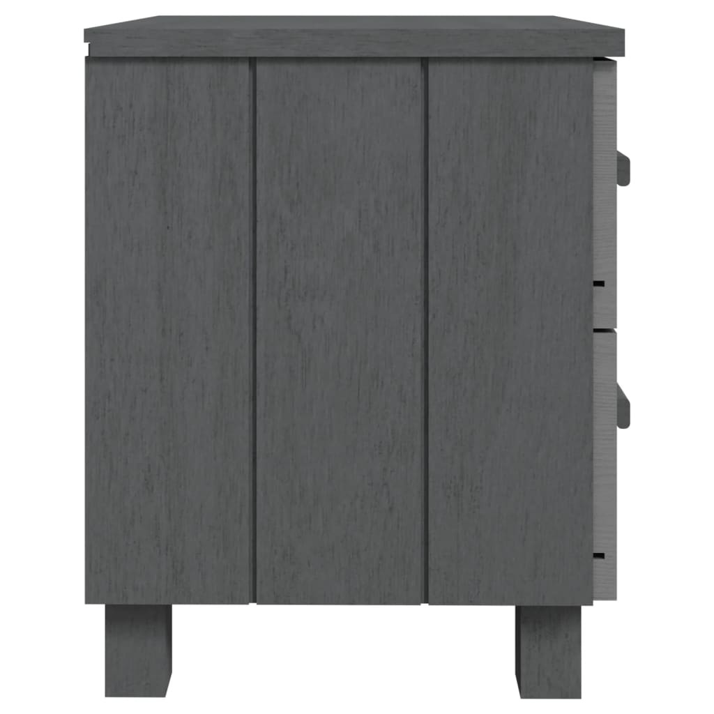 vidaXL Bedside Cabinet HAMAR Dark Grey 40x35x44.5 cm Solid Pinewood