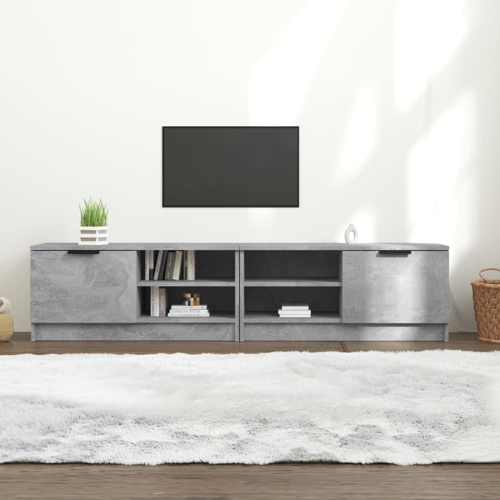 vidaXL TV Cabinets 2 pcs Concrete Grey 80x35x36.5 cm Engineered Wood