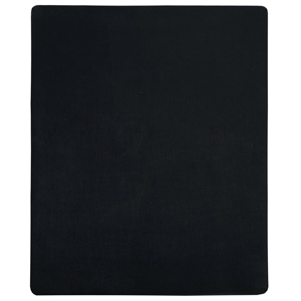 vidaXL Jersey Fitted Sheet Black 100x200 cm Cotton