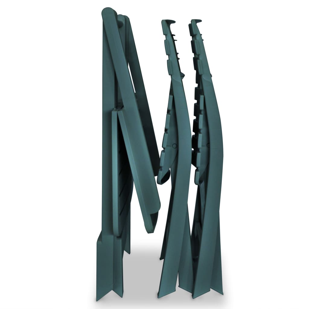 vidaXL 3 Piece Folding Bistro Set Plastic Green