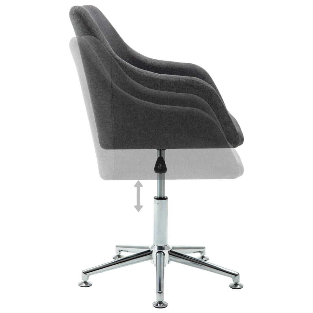 vidaXL Swivel Office Chair Dark Grey Fabric