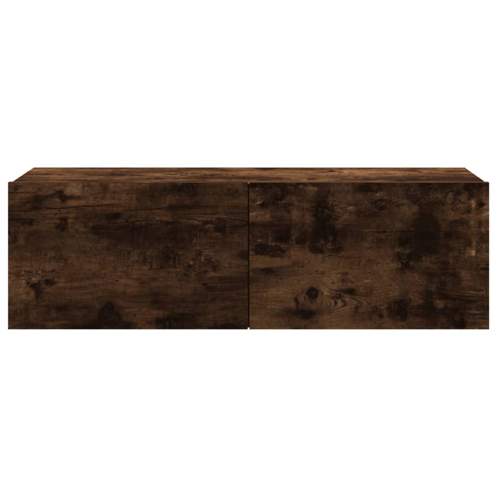vidaXL TV Wall Cabinet Smoked Oak 100x30x30 cm Engineered Wood
