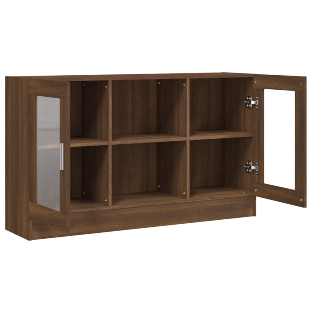 vidaXL Vitrine Cabinet Brown Oak 120x30.5x70 cm Engineered Wood