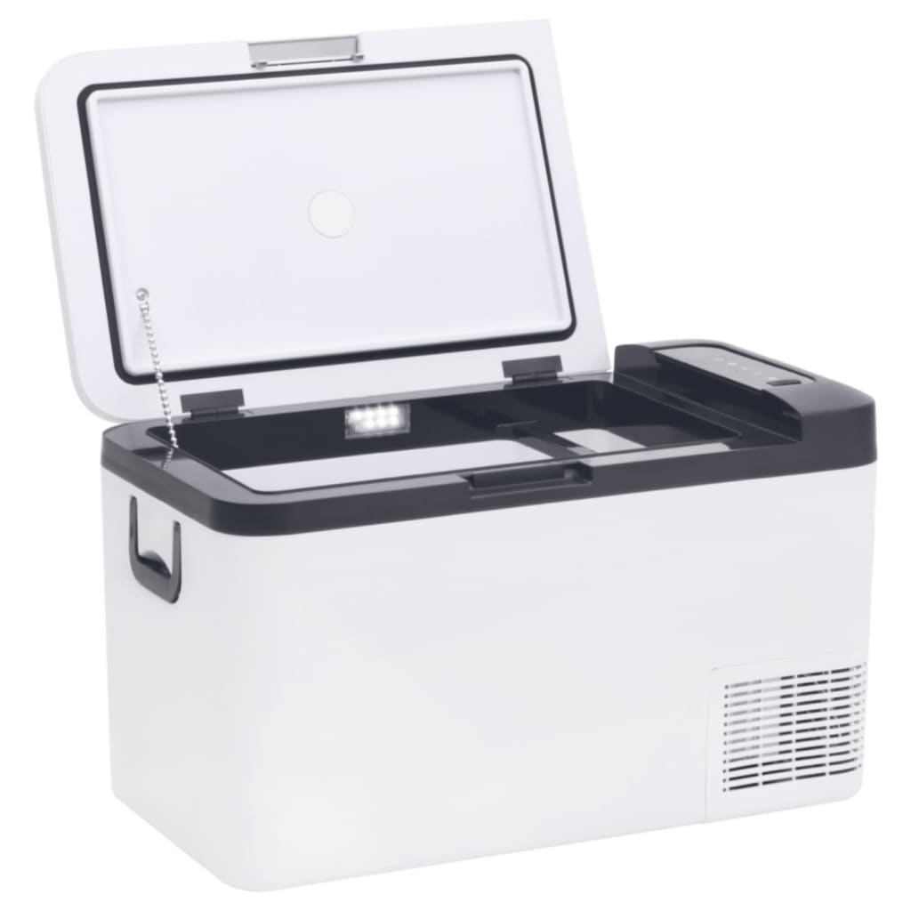 vidaXL Cool Box with Handle and Adapter Black and White 18 L PP & PE