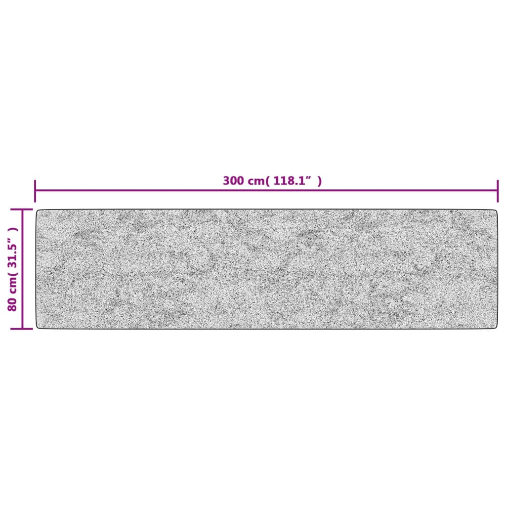 vidaXL Rug Washable 80x300 cm Grey Anti Slip