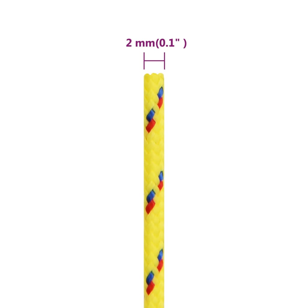 vidaXL Boat Rope Yellow 2 mm 250 m Polypropylene