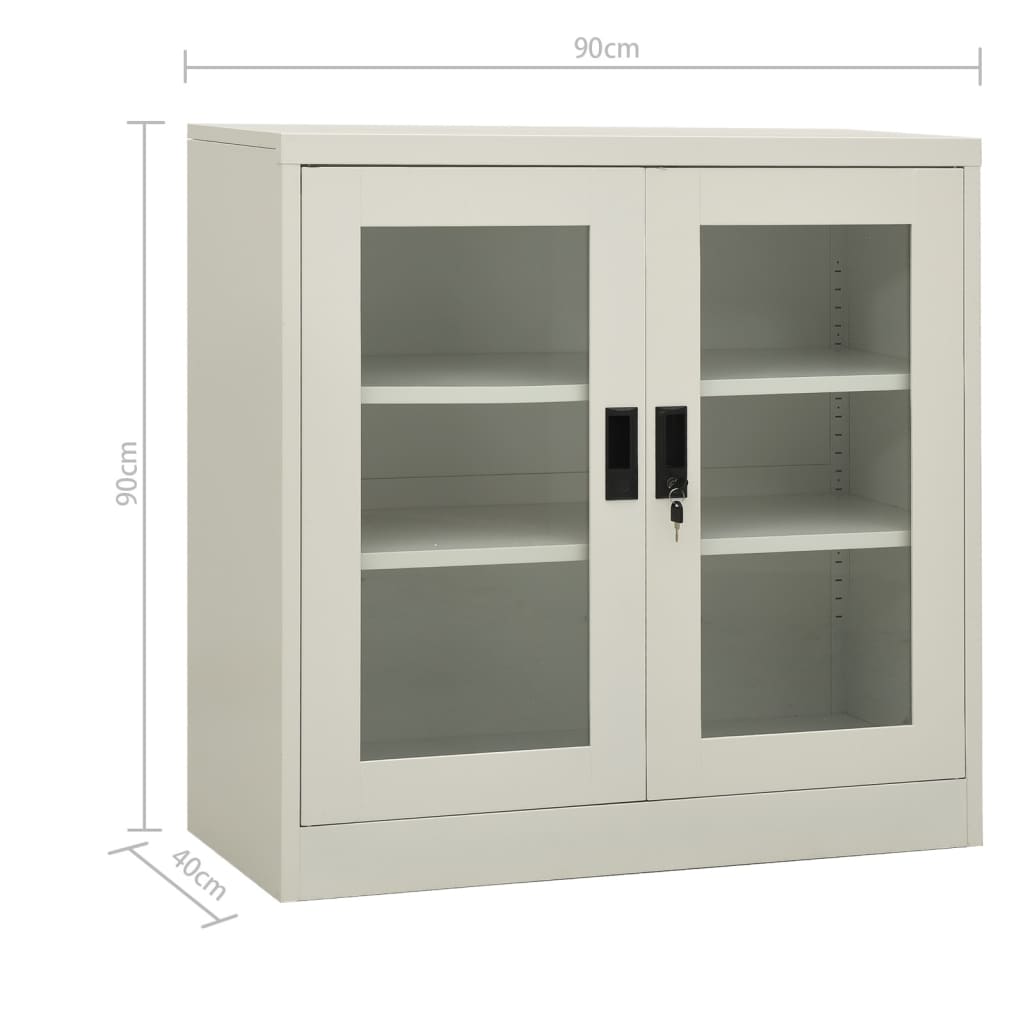 vidaXL Office Cabinet with Planter Box Light Grey 90x40x113 cm Steel